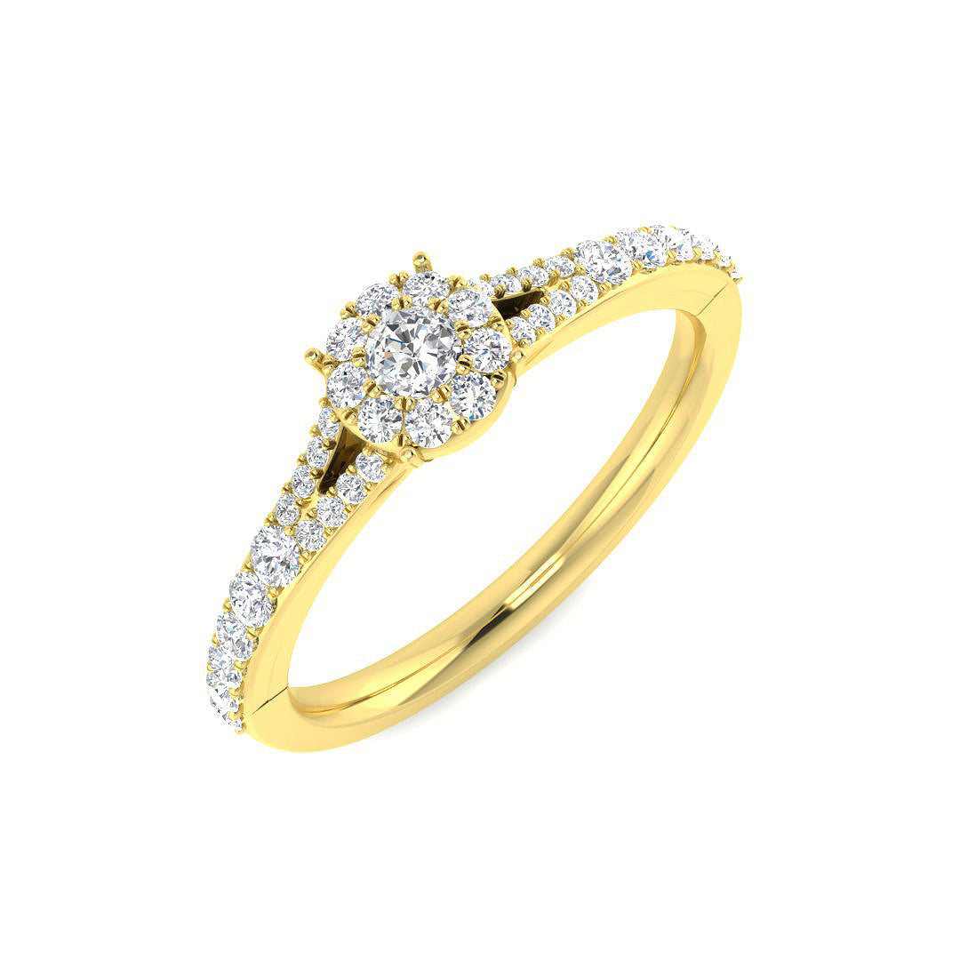 Cluster Diamond Ring 0.36ct–0.69ct – SL8326 – 18k Yellow Gold