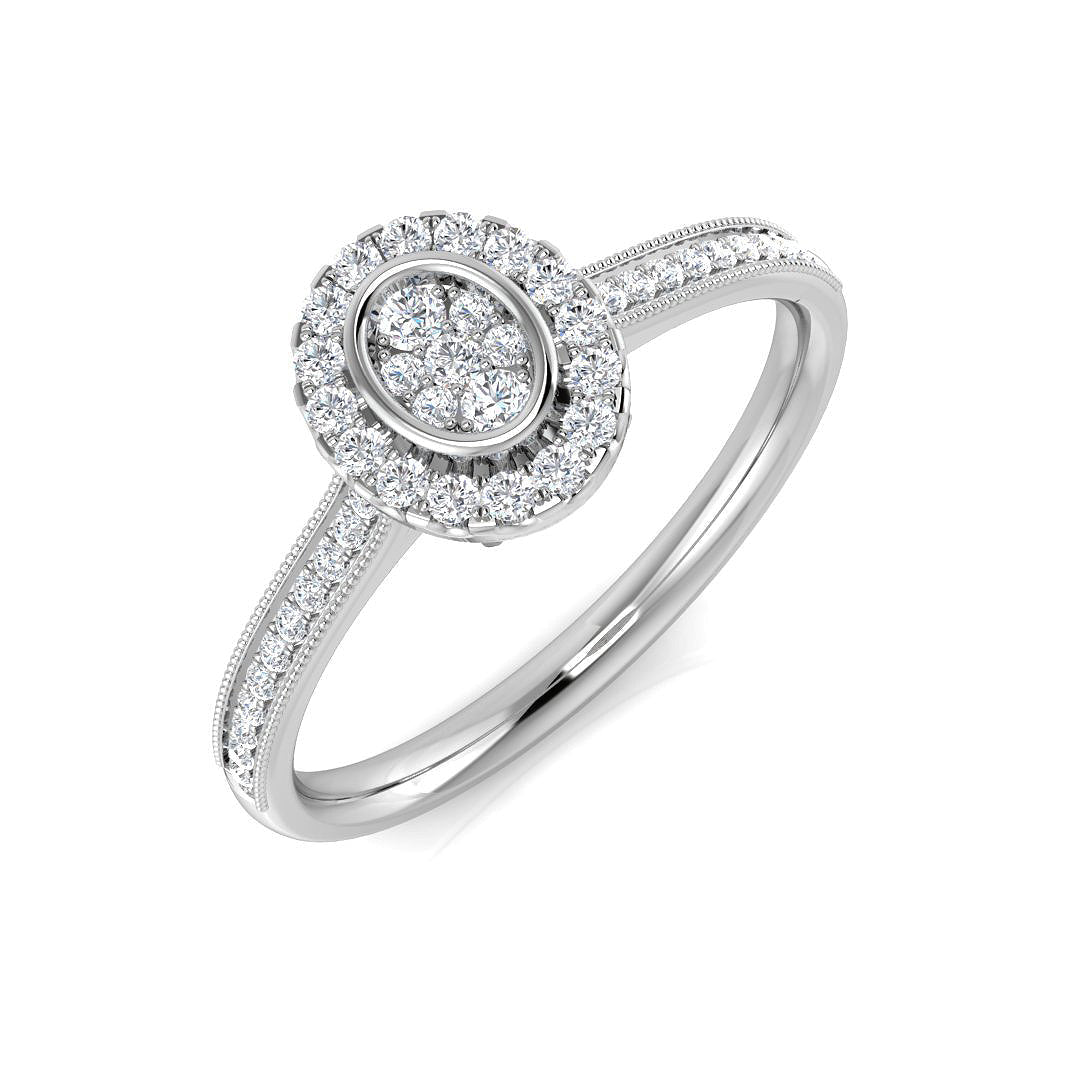 Cluster Diamond Ring 0.19ct – SL8338 – 18k White Gold