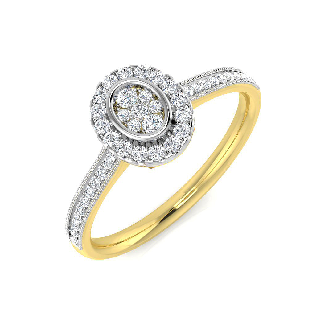 Cluster Diamond Ring 0.19ct – SL8338 – 18k Yellow Gold