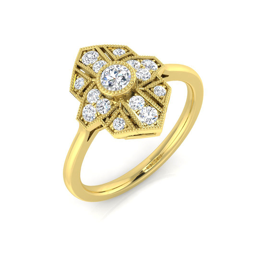 Vintage Diamond Ring 0.35ct–1.01ct – SL8349 – 18k Yellow Gold