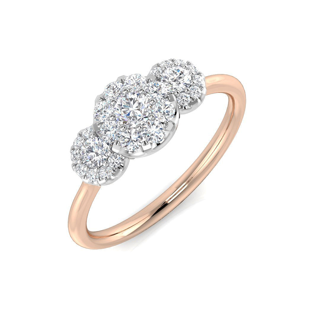 Three Stone Diamond Ring 0.43ct – SL8354 – 18k Rose Gold