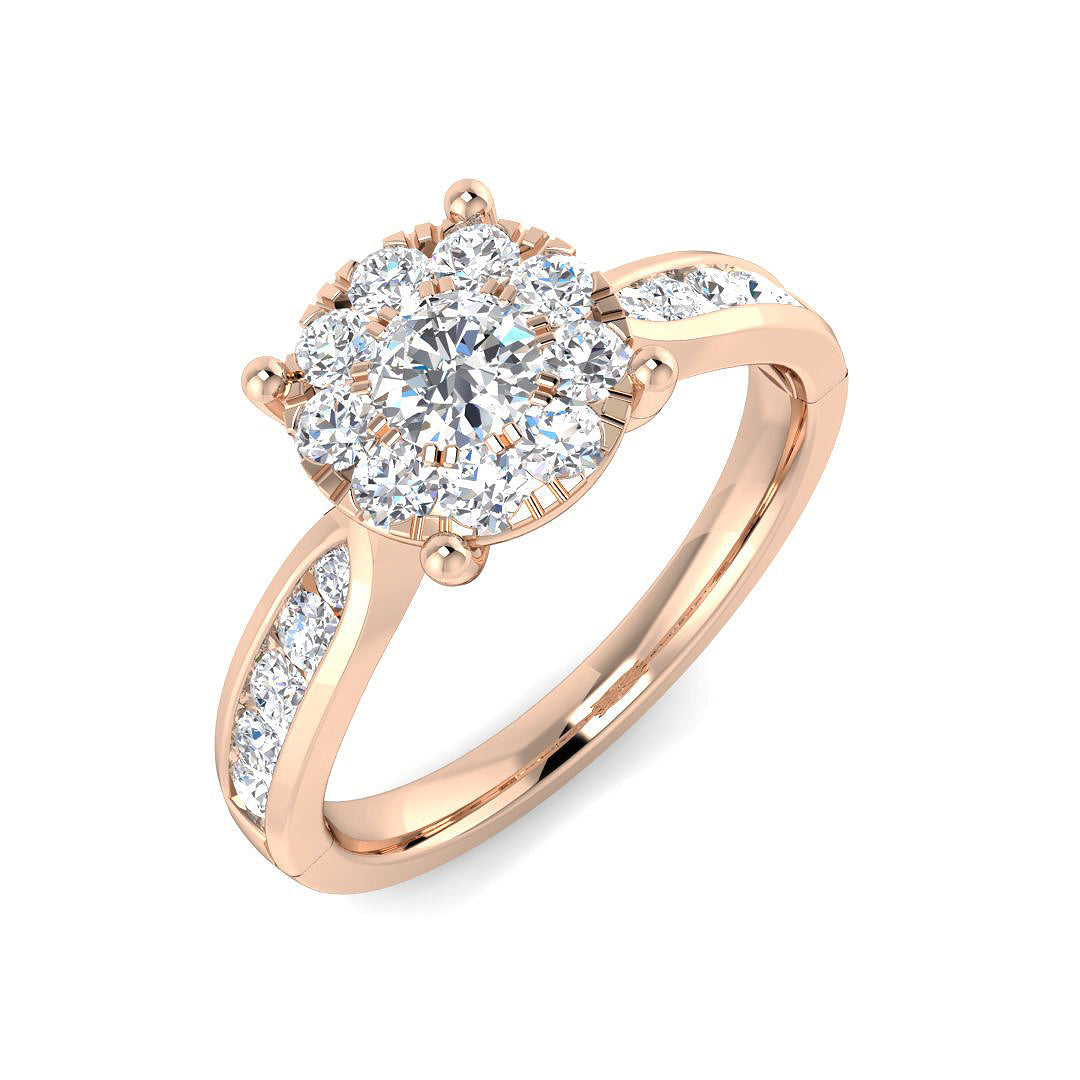 Cluster Diamond Ring 0.37ct–0.87ct – SL8402 – 18k Rose Gold