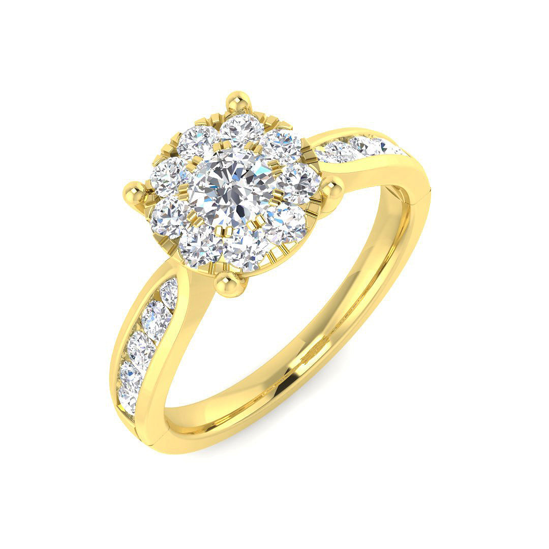 Cluster Diamond Ring 0.37ct–0.87ct – SL8402 – 18k Yellow Gold