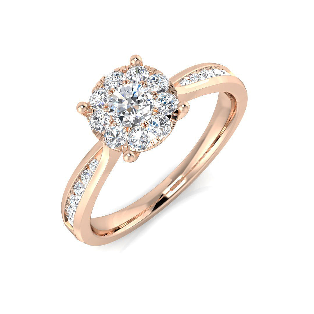 Cluster Diamond Ring 0.37ct–0.87ct – SL8402 – 18k Rose Gold
