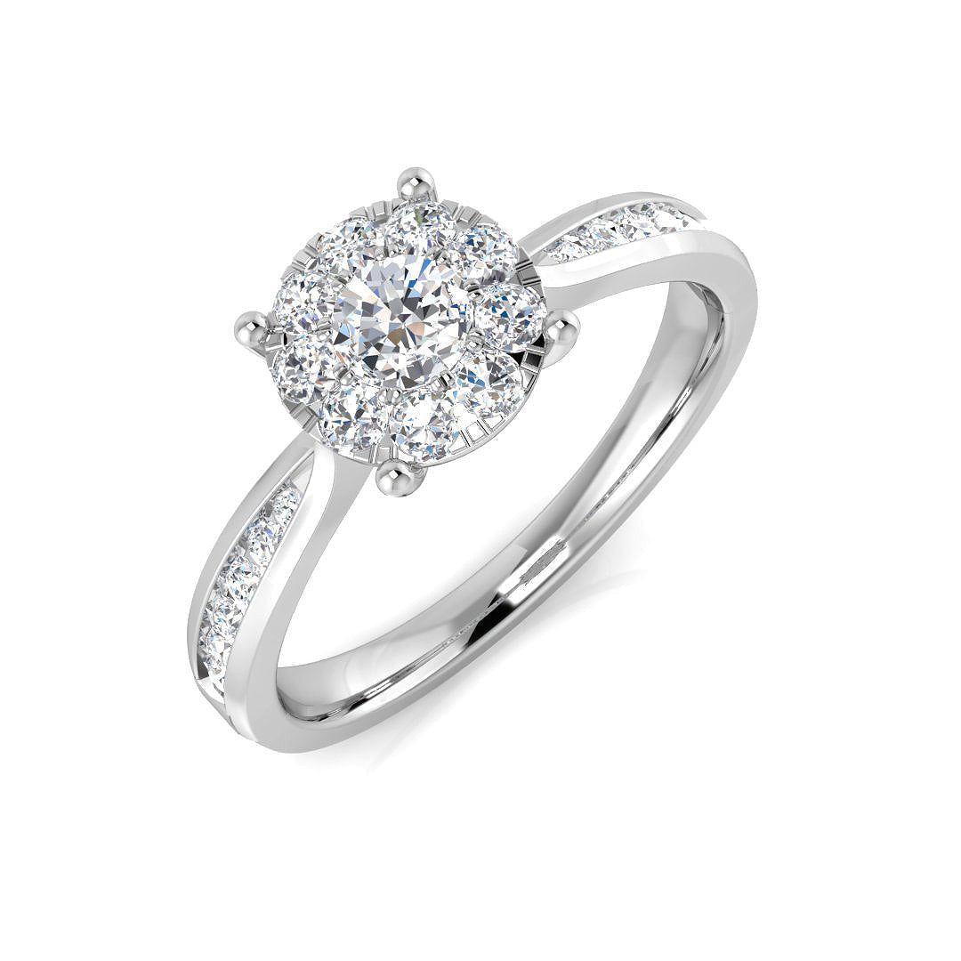 Cluster Diamond Ring 0.37ct–0.87ct – SL8402 – 18k White Gold