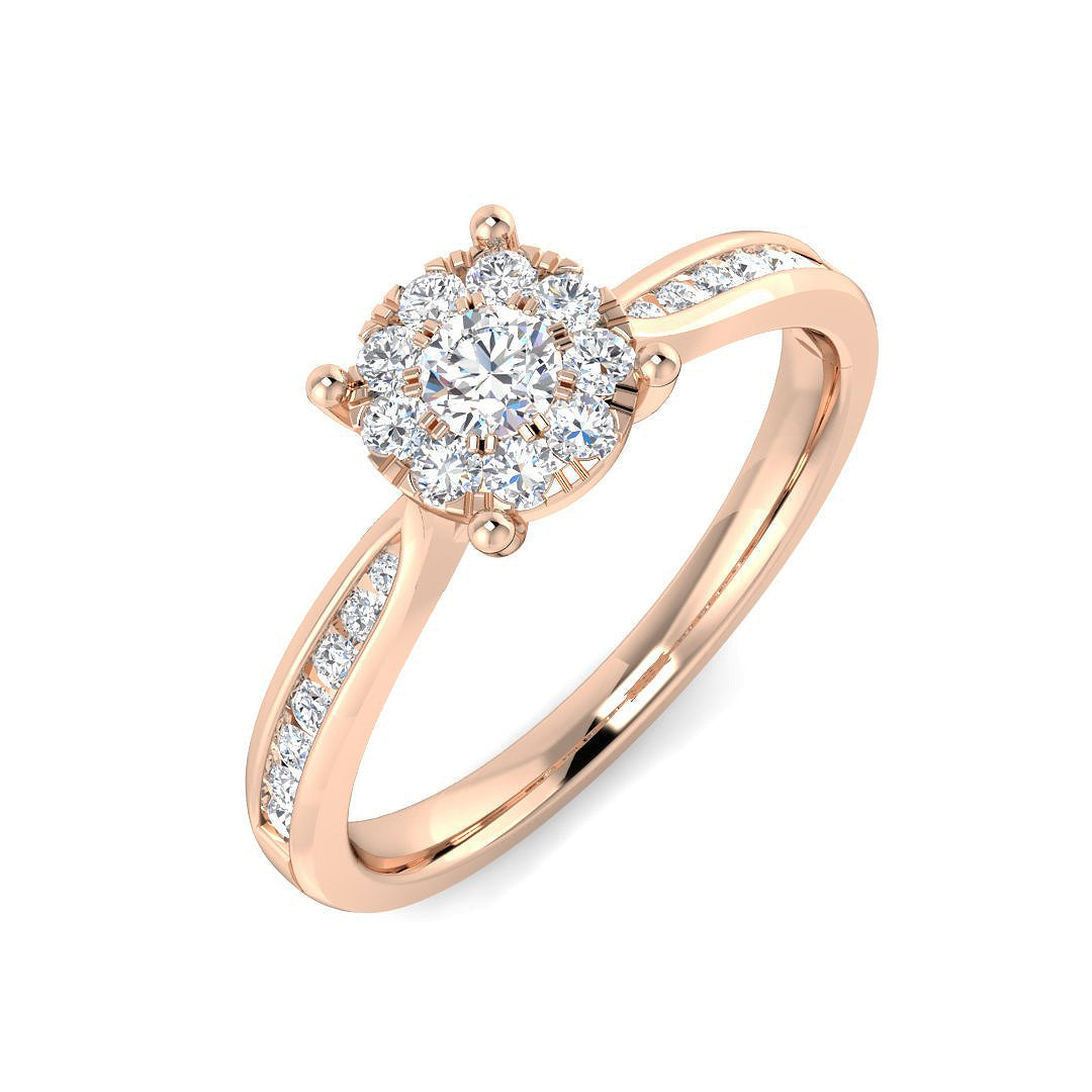 Cluster Diamond Ring 0.37ct–0.87ct – SL8402 – 18k Rose Gold