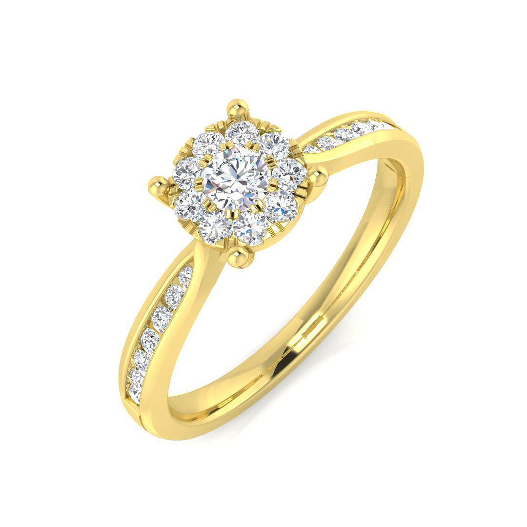 Cluster Diamond Ring 0.37ct–0.87ct – SL8402 – 18k Yellow Gold