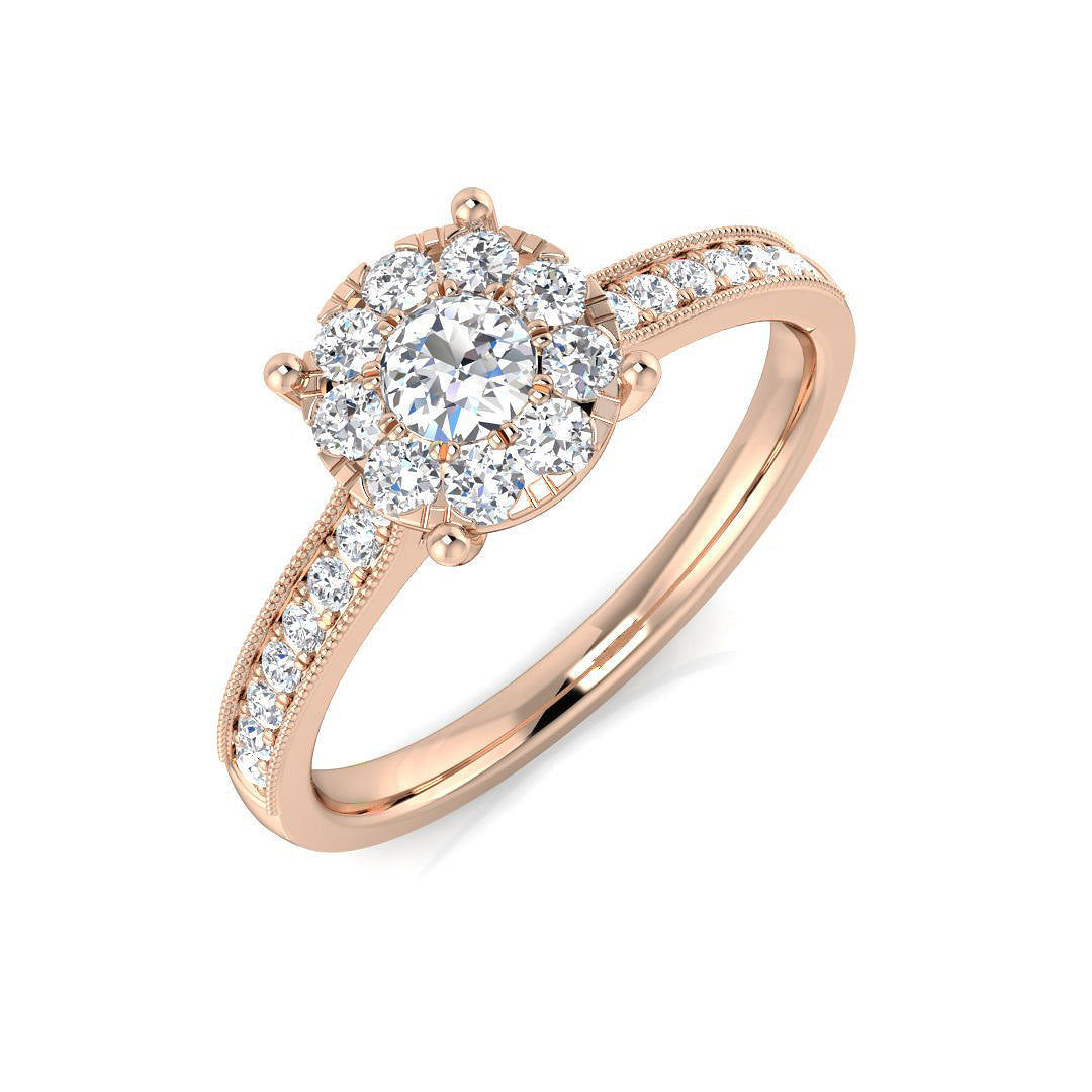Cluster Diamond Ring 0.34ct–1.0ct – SL8405 – 18k Rose Gold