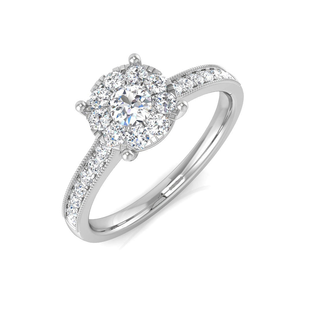 Cluster Diamond Ring 0.34ct–1.0ct – SL8405 – 18k White Gold