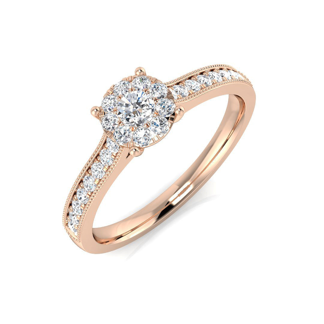 Cluster Diamond Ring 0.34ct–1.0ct – SL8405 – 18k Rose Gold