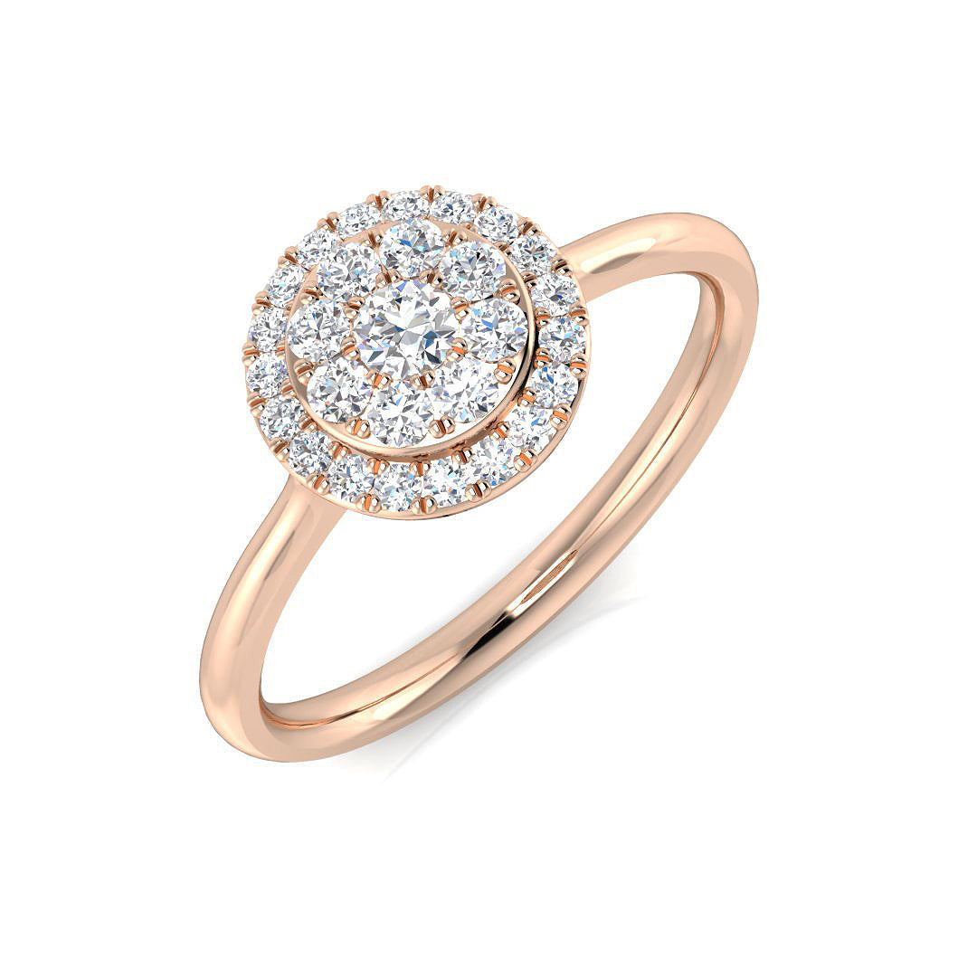 Cluster Diamond Ring 0.31ct–0.53ct – SL8422 – 18k Rose Gold
