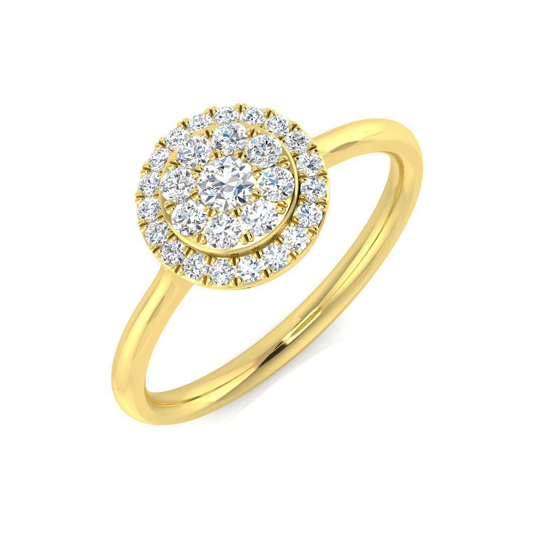 Cluster Diamond Ring 0.31ct–0.53ct – SL8422 – 18k Yellow Gold
