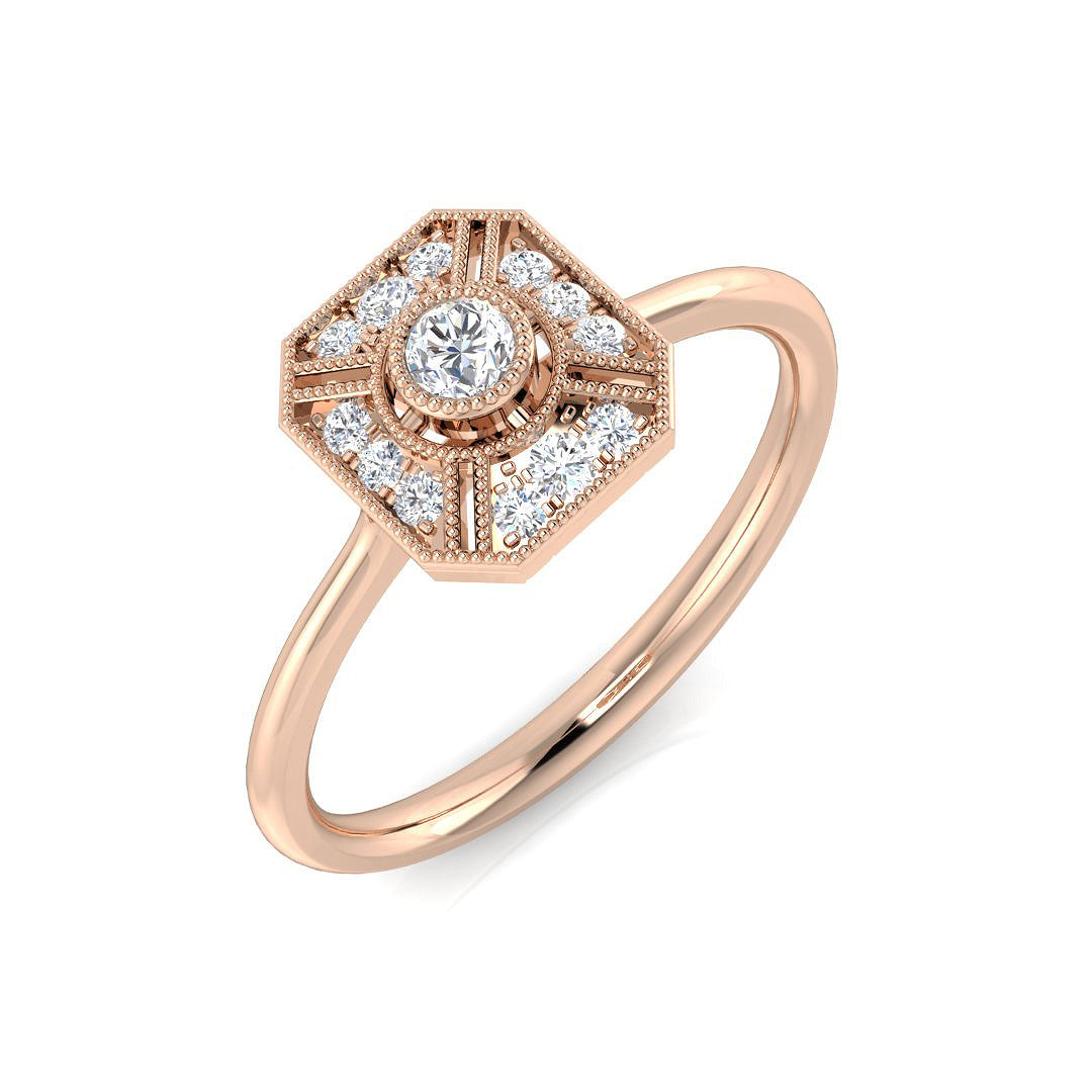 Vintage Diamond Ring 0.17ct – SL8428 – 18k Rose Gold