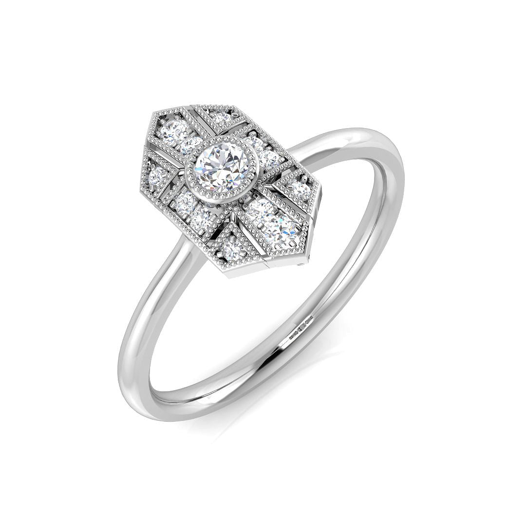 Vintage Diamond Ring 0.14ct – SL8429 – 18k White Gold