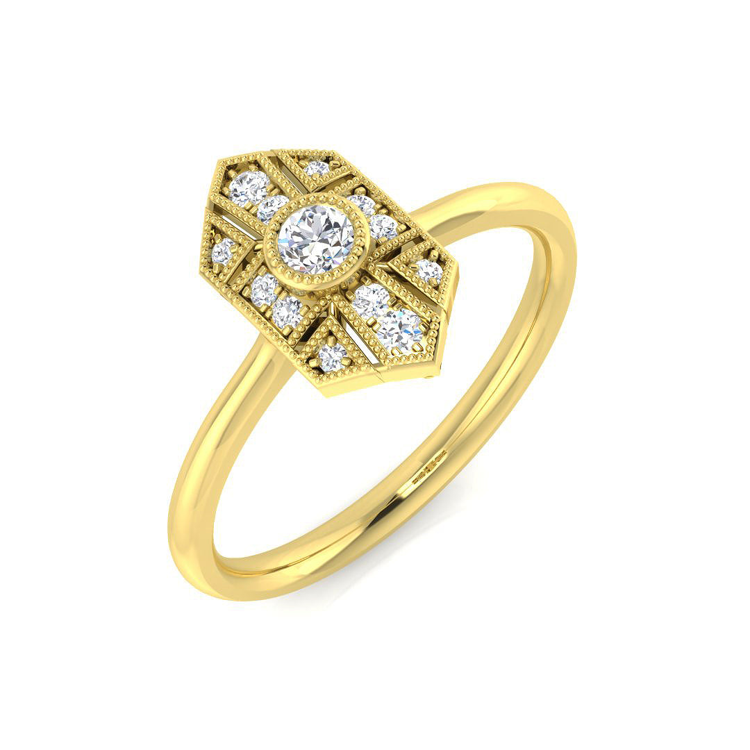 Vintage Diamond Ring 0.14ct – SL8429 – 18k Yellow Gold