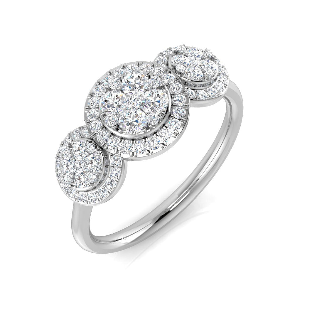 Three Stone Diamond Ring 0.47ct–0.99ct – SL8431 – 18k White Gold