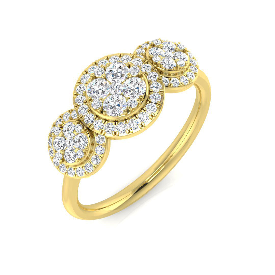 Three Stone Diamond Ring 0.47ct–0.99ct – SL8431 – 18k Yellow Gold