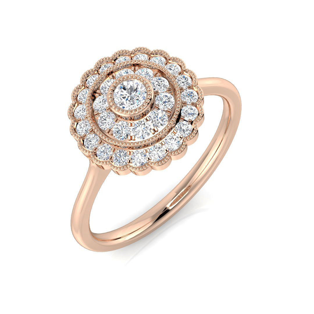 Cluster Diamond Ring 0.33ct – SL8437 – 18k Rose Gold