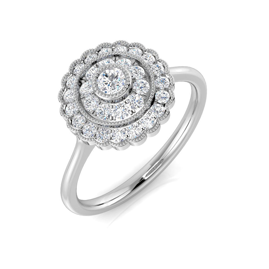 Cluster Diamond Ring 0.33ct – SL8437 – 18k White Gold