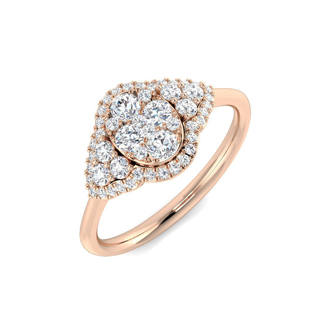 Cluster Diamond Ring 0.48ct – SL8466 – 18k Rose Gold