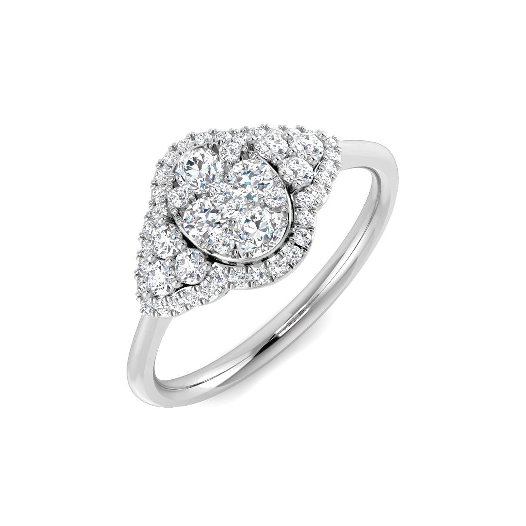 Cluster Diamond Ring 0.48ct – SL8466 – 18k White Gold