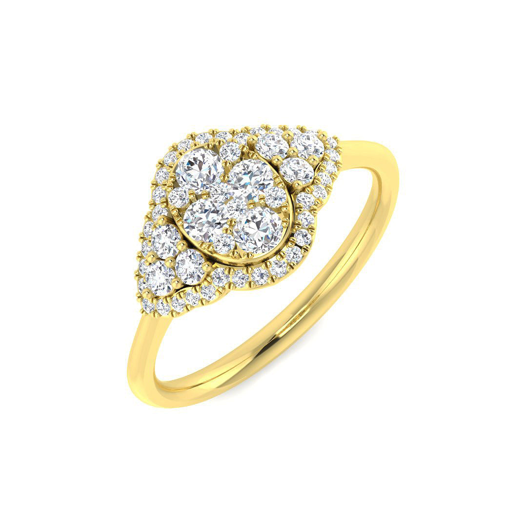 Cluster Diamond Ring 0.48ct – SL8466 – 18k Yellow Gold