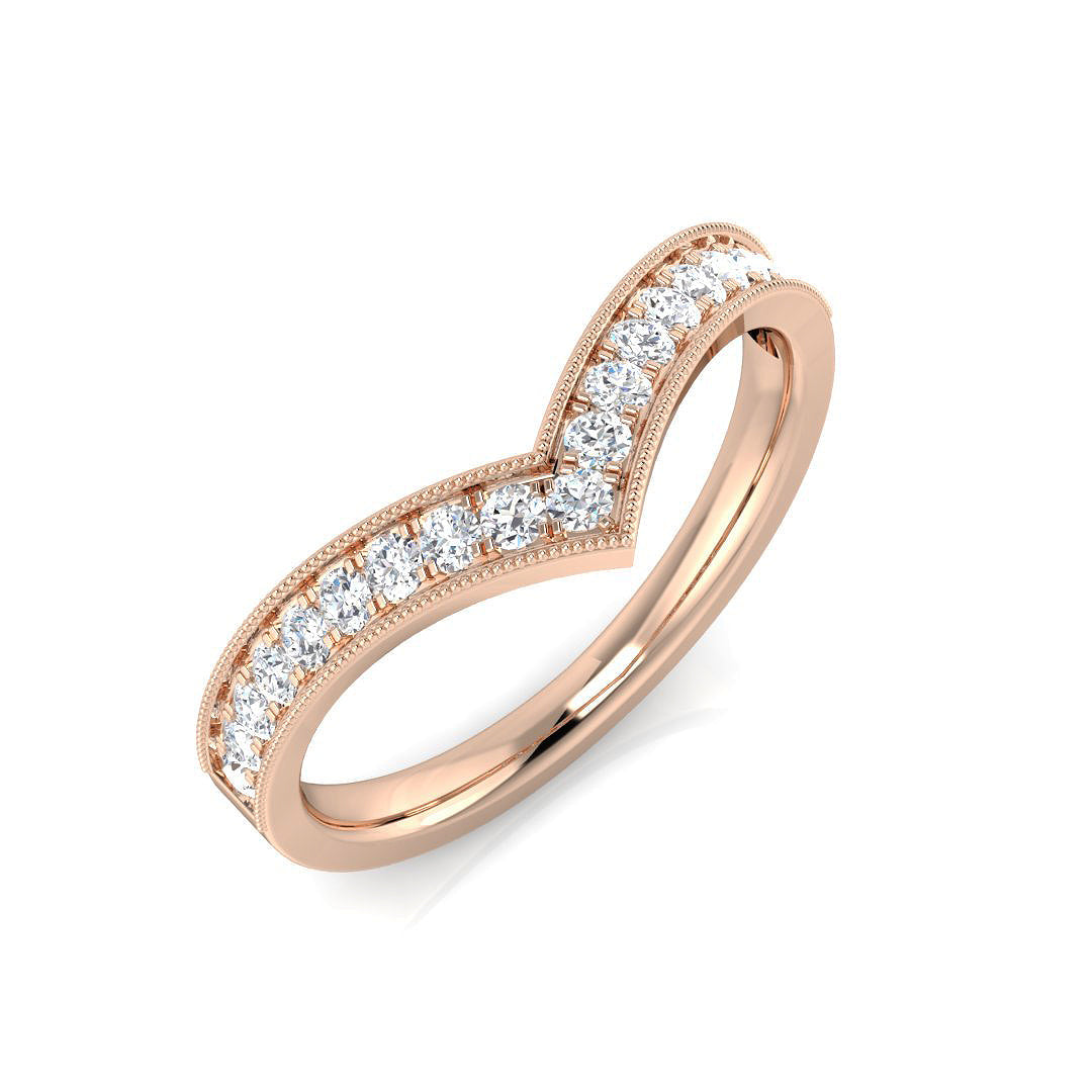 Wishbone Diamond Ring 0.14ct–0.5ct – SL7291 – 18k Rose Gold