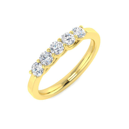 Five Stone Diamond Ring 0.29ct–2.1ct – SL8480 – 18k Yellow Gold