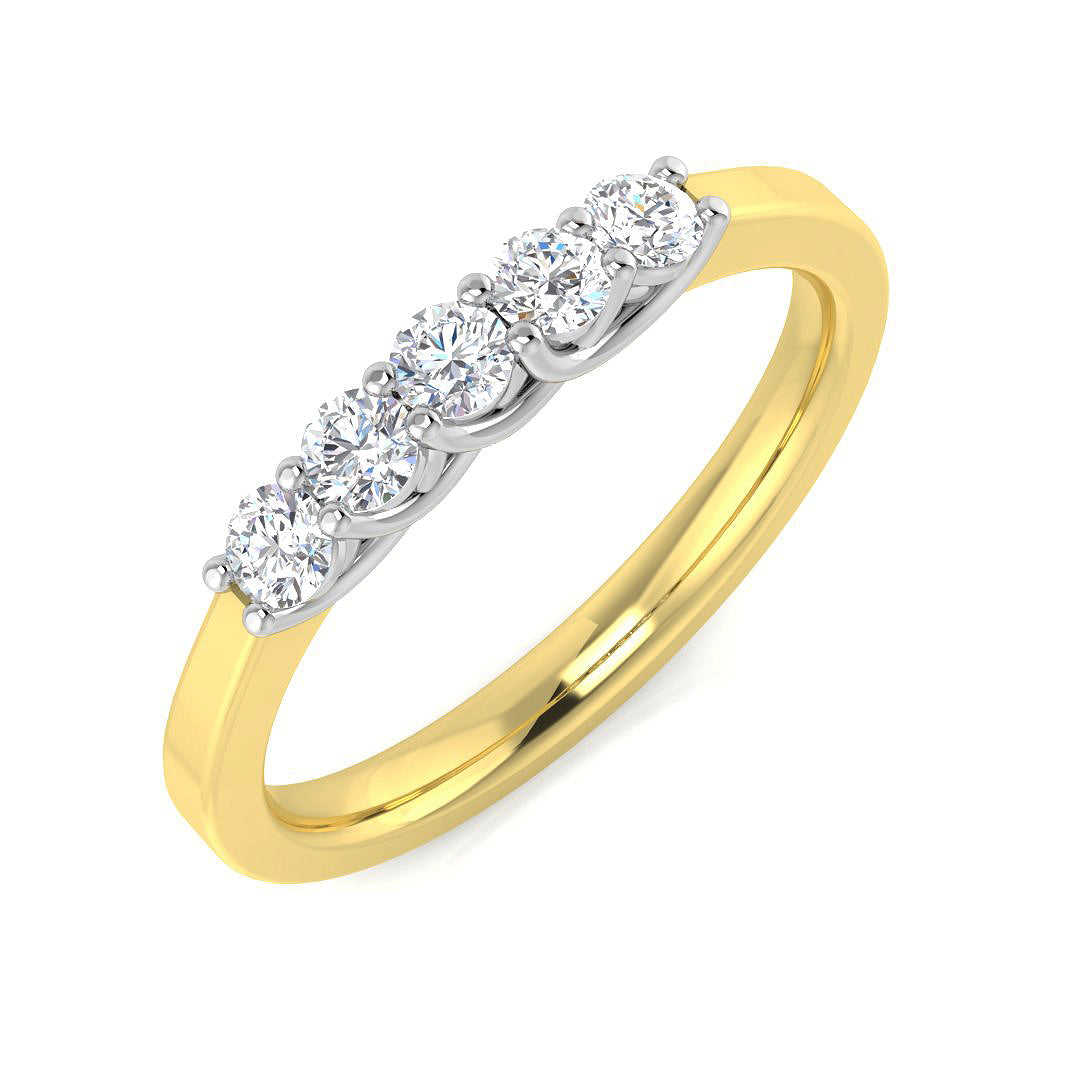Five Stone Diamond Ring 0.29ct–2.1ct – SL8480 – 18k Yellow Gold