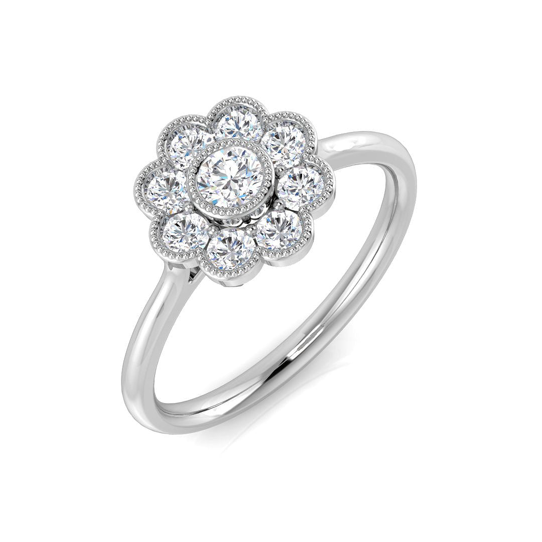 Multi Stone Diamond Ring 0.44ct–0.98ct – SR769 – 18k White Gold