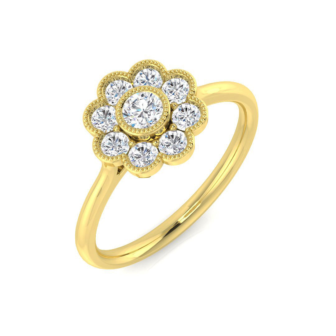 Multi Stone Diamond Ring 0.44ct–0.98ct – SR769 – 18k Yellow Gold