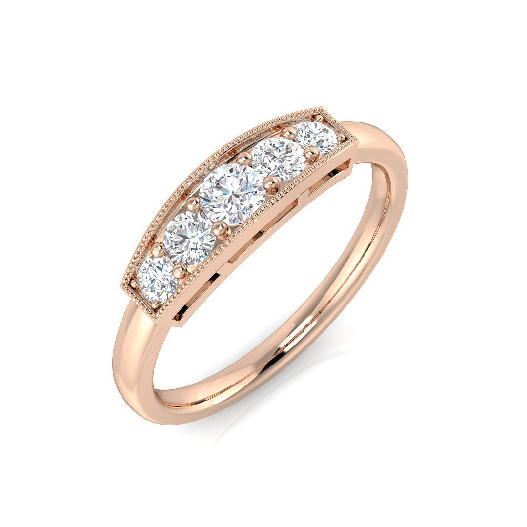 Five Stone Diamond Ring 0.34ct–0.51ct – SL8493 – 18k Rose Gold