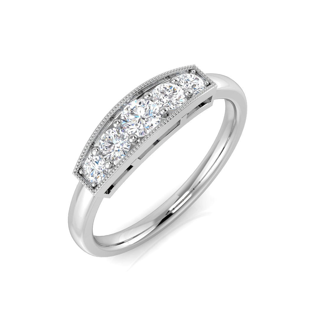 Five Stone Diamond Ring 0.34ct–0.51ct – SL8493 – 18k White Gold