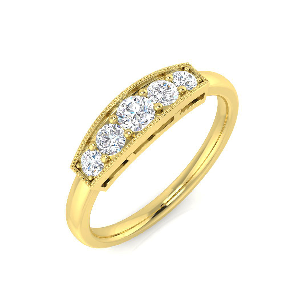 Five Stone Diamond Ring 0.34ct–0.51ct – SL8493 – 18k Yellow Gold