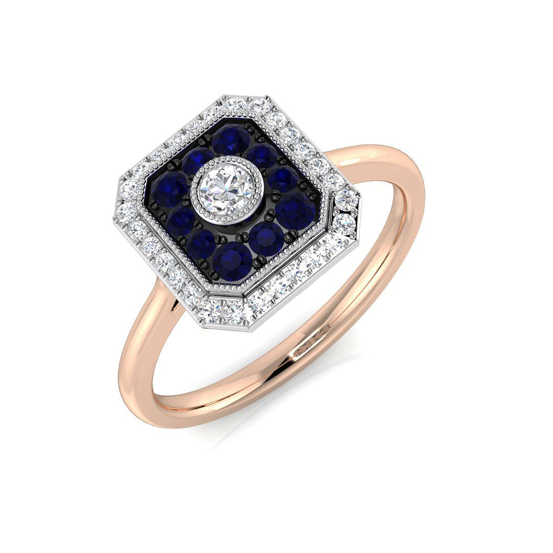 Vintage Diamond Ring 0.45ct–0.78ct – SL8503~BS – 18k Rose Gold