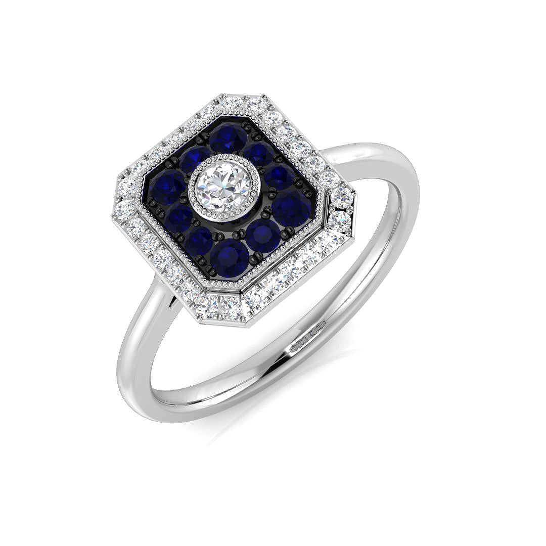 Vintage Diamond Ring 0.45ct–0.78ct – SL8503~BS – 18k White Gold