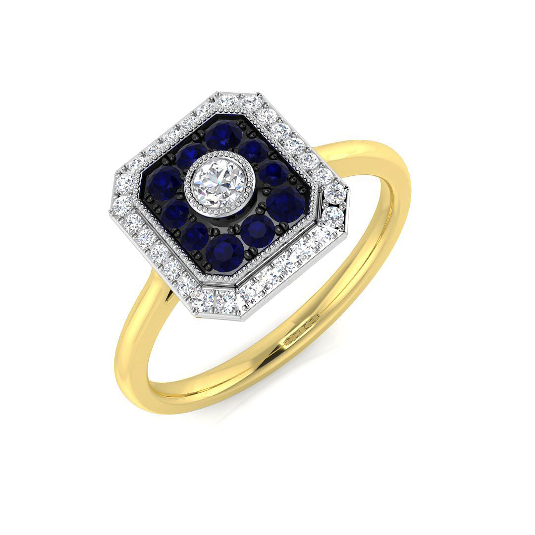 Vintage Diamond Ring 0.45ct–0.78ct – SL8503~BS – 18k Yellow Gold