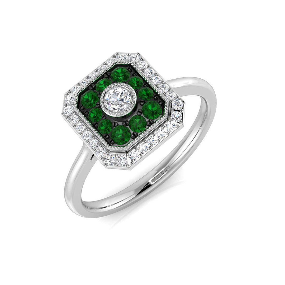 Vintage Diamond Ring 0.35ct–0.66ct – SL8503~EM – 18k White Gold