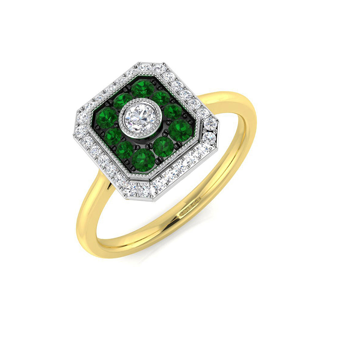 Vintage Diamond Ring 0.35ct–0.66ct – SL8503~EM – 18k Yellow Gold