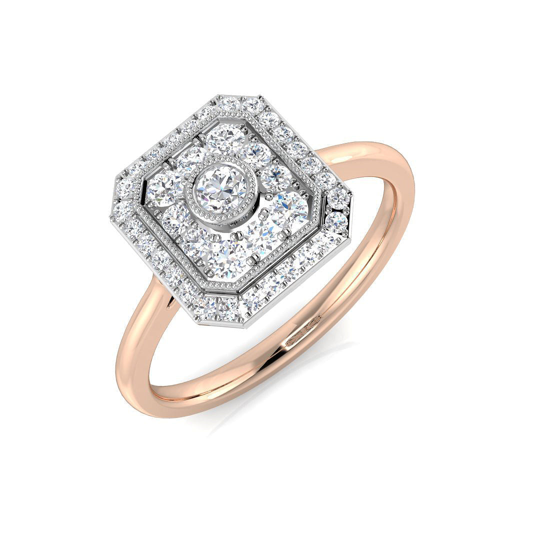 Vintage Diamond Ring 0.39ct–1.07ct – SL8503 – 18k Rose Gold