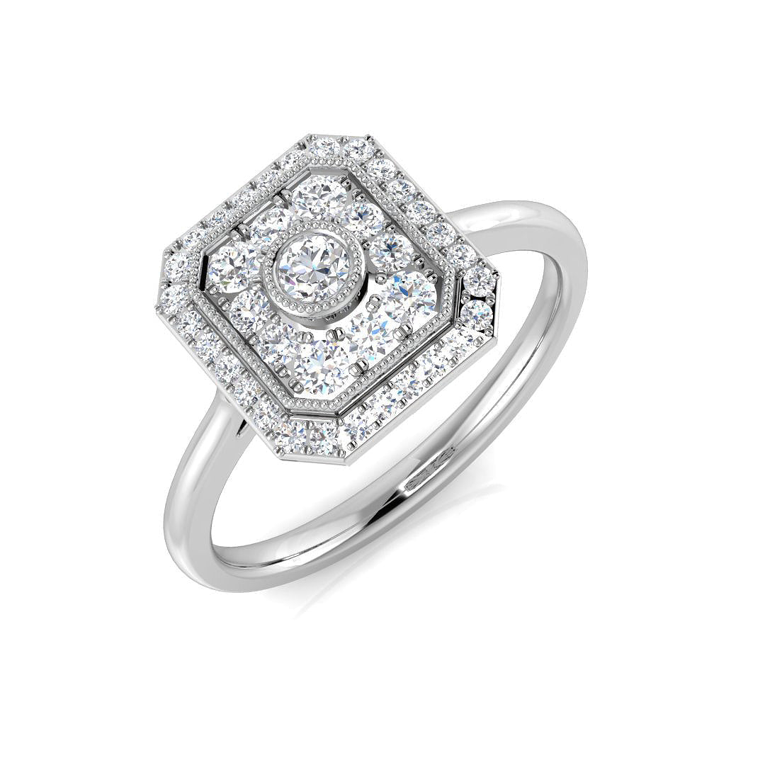 Vintage Diamond Ring 0.39ct–1.07ct – SL8503 – 18k White Gold
