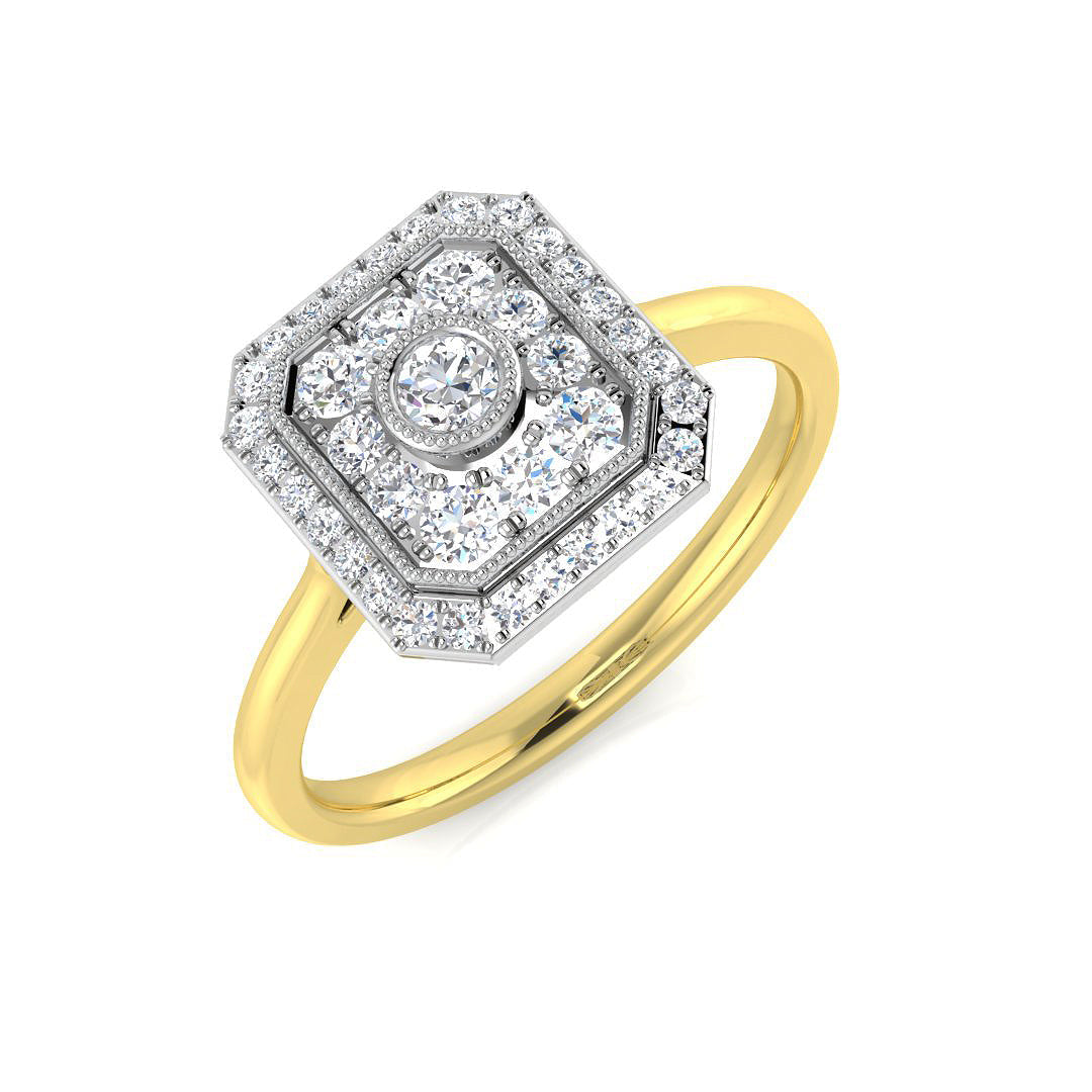 Vintage Diamond Ring 0.39ct–1.07ct – SL8503 – 18k Yellow Gold