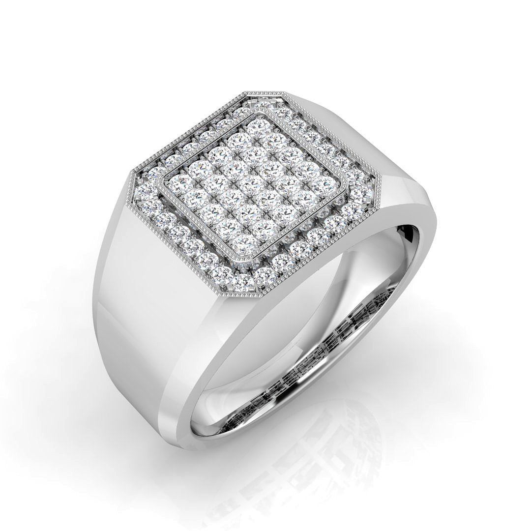 Signet Diamond Ring 0.53ct – SL8505 – 18k White Gold