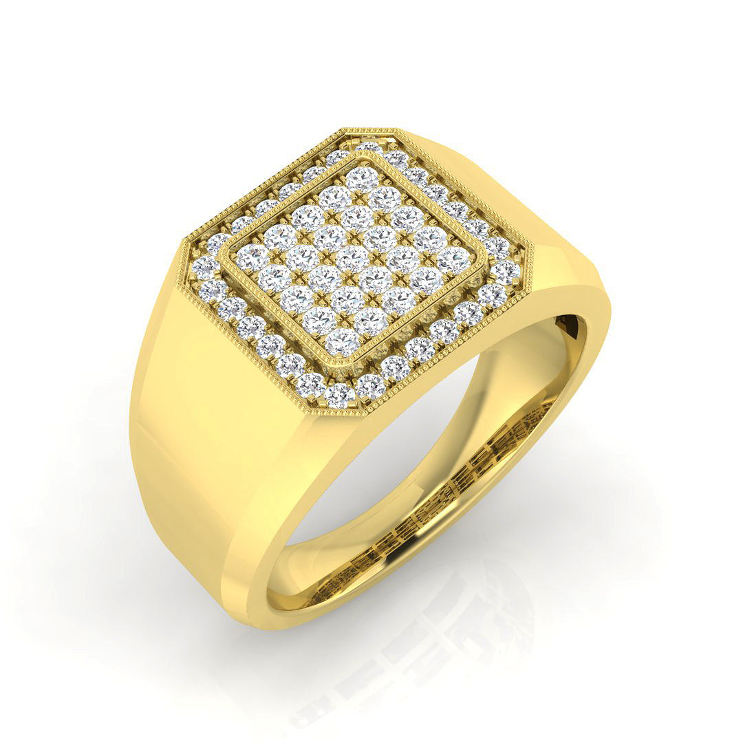 Signet Diamond Ring 0.53ct – SL8505 – 18k Yellow Gold
