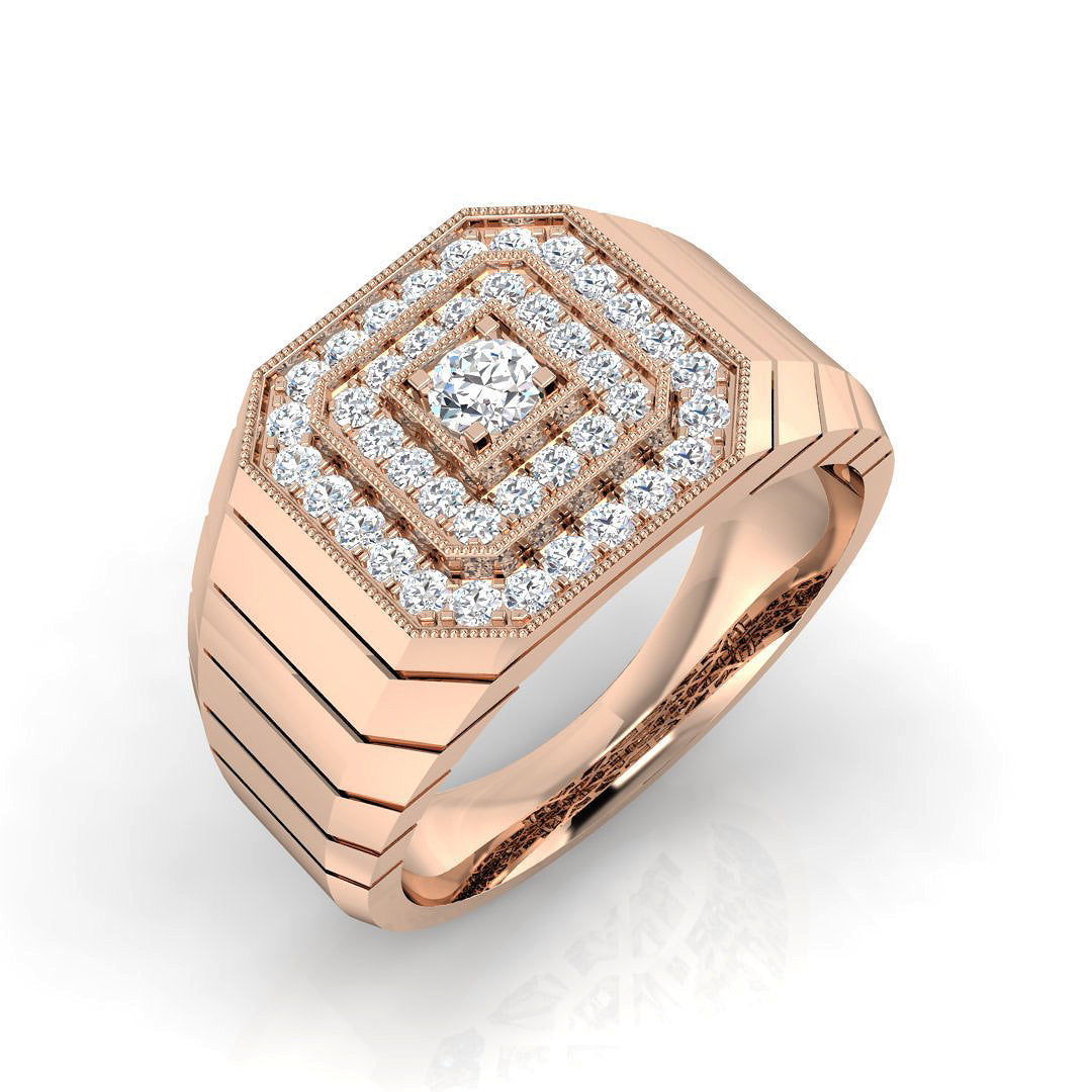 Signet Diamond Ring 0.63ct – SL8507 – 18k Rose Gold