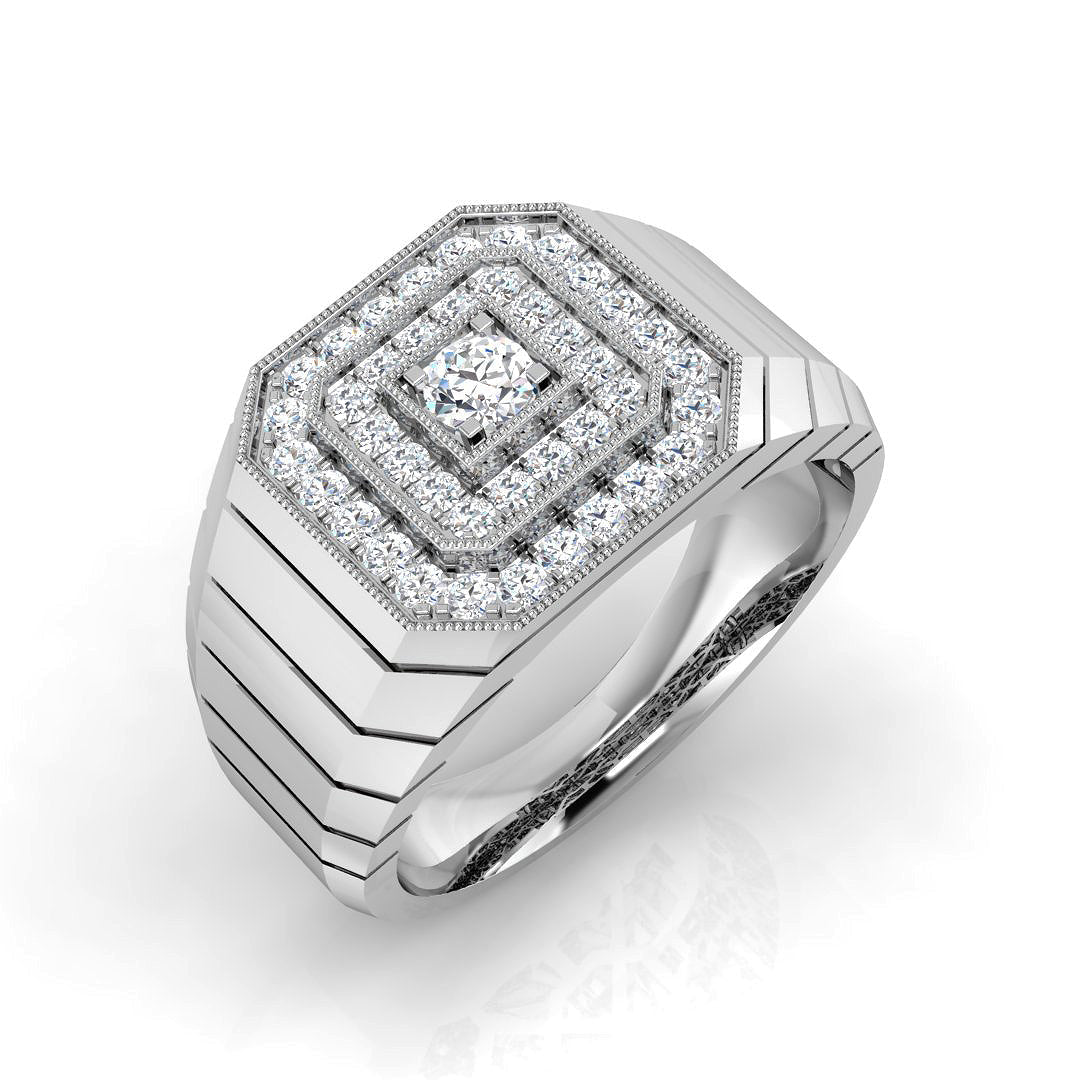Signet Diamond Ring 0.63ct – SL8507 – 18k White Gold