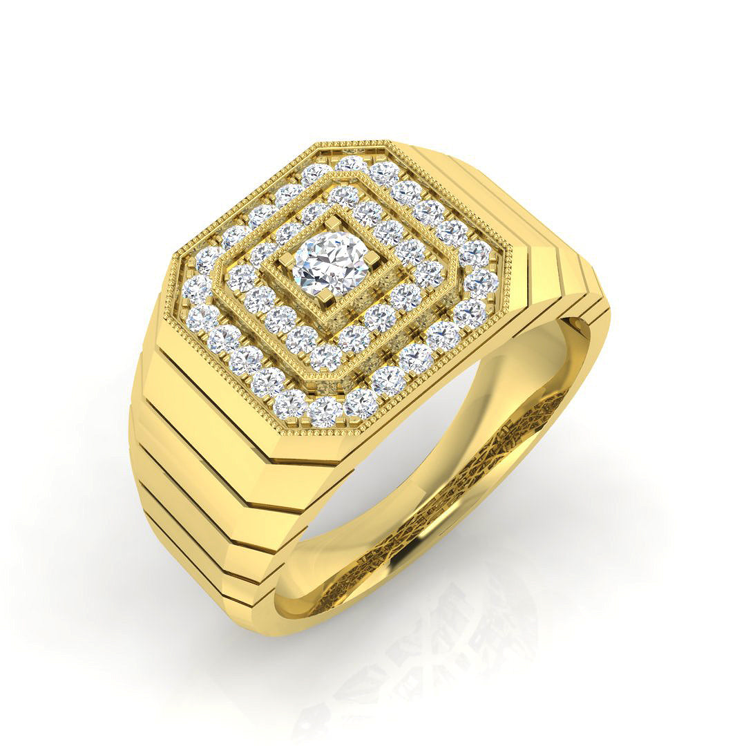 Signet Diamond Ring 0.63ct – SL8507 – 18k Yellow Gold
