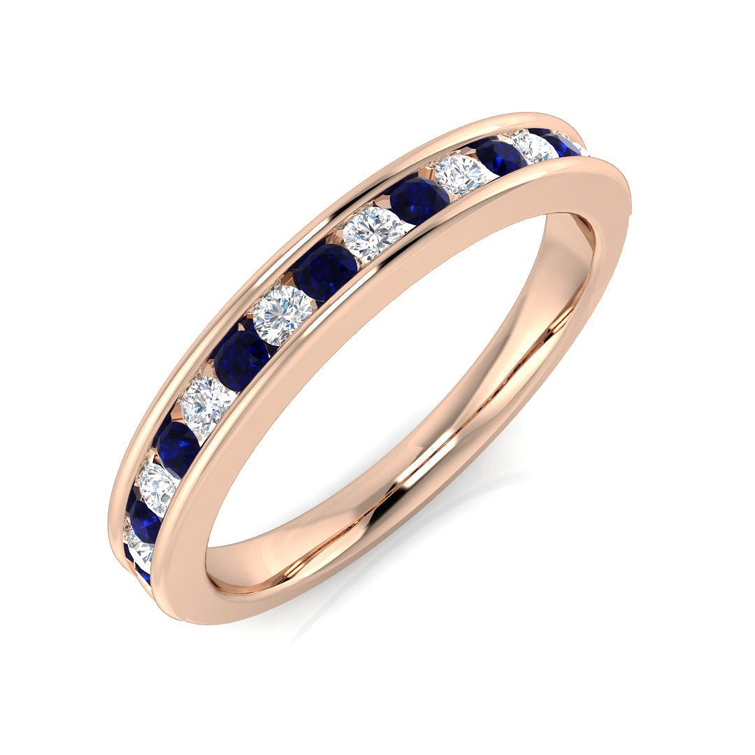 Half Eternity Diamond Ring 0.37ct–0.4ct – SL8514~BS – 18k Rose Gold