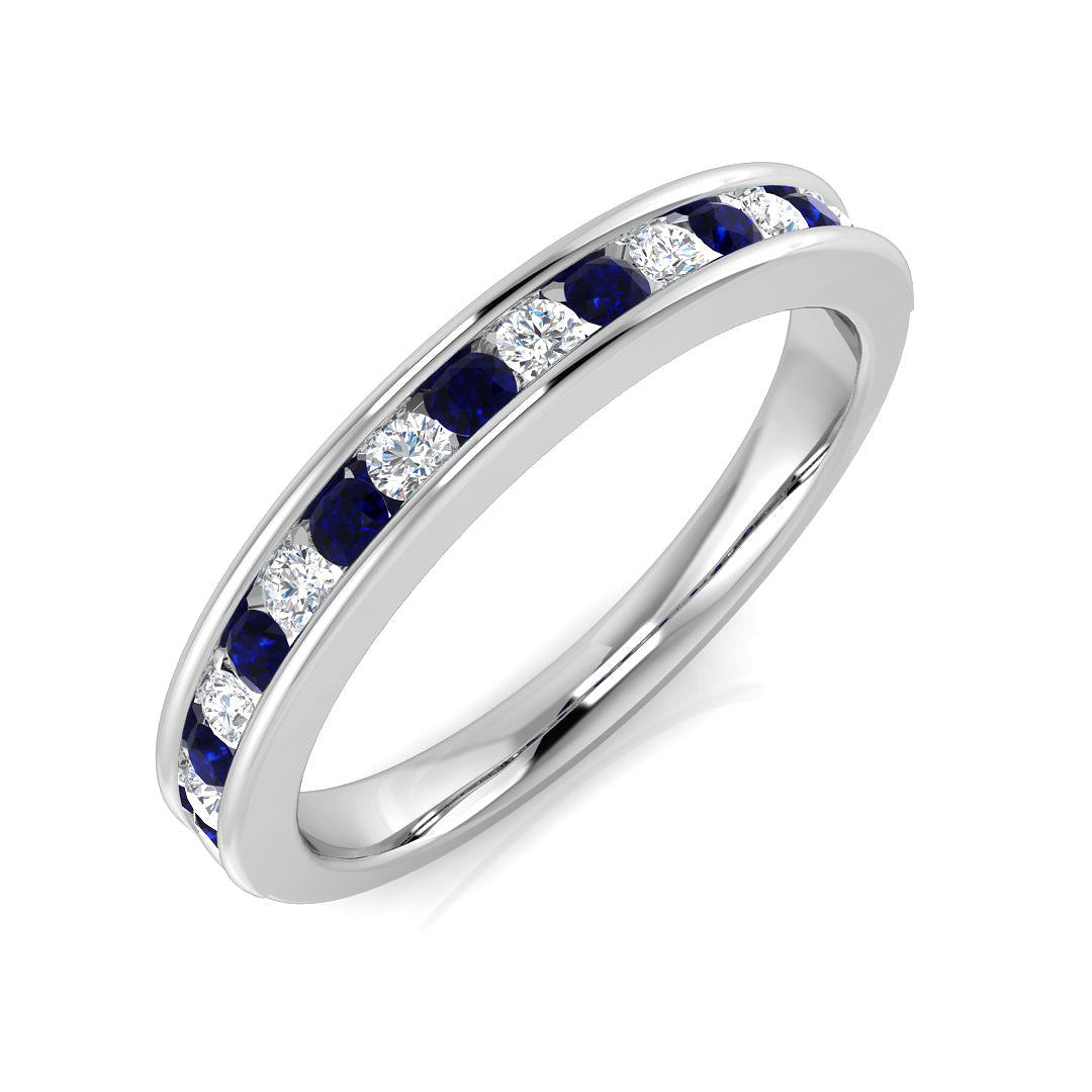Half Eternity Diamond Ring 0.37ct–0.4ct – SL8514~BS – 18k White Gold