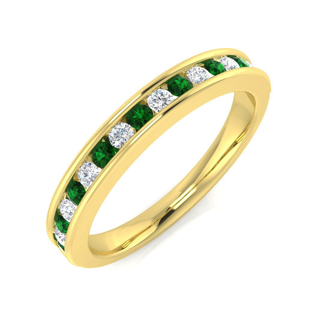 Half Eternity Diamond Ring 0.3ct – SL8514~EM – 18k Yellow Gold